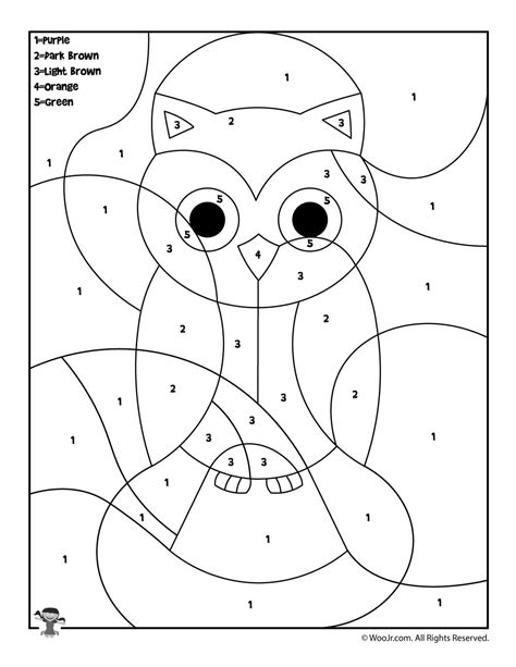 Owl Color By Number Printable